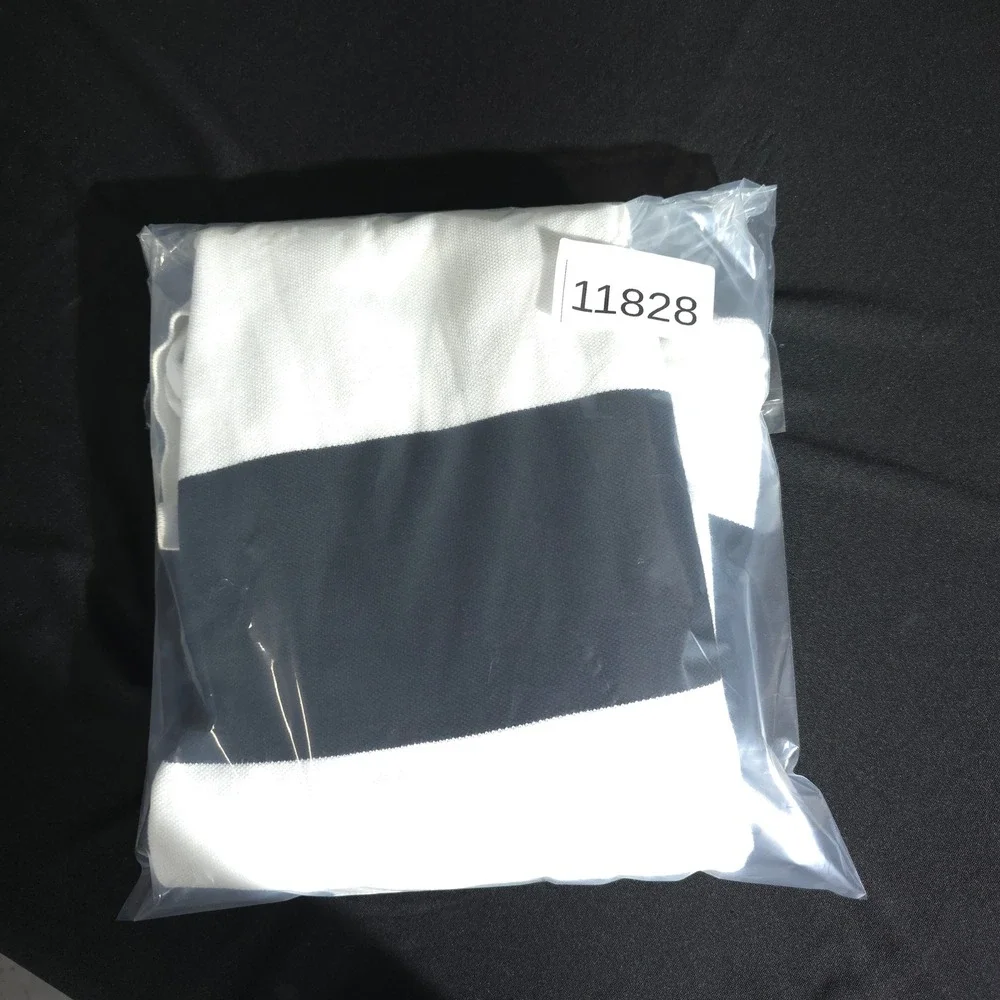 Polo Ralph Lauren Shirt Mens L Black White Striped Crest Logo‎ Short Sleeve Pony